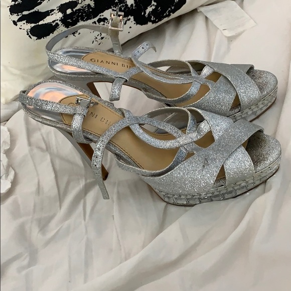6 inch silver heels